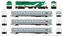 PREORDER Rapido HO 226003 GP40TC, Cab Car & 2 Coach Train-Only Set, Standard DC, GO Transit Early Green Set