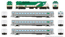 PREORDER Rapido HO 226504 GP40TC, Cab Car & 2 Coach Train-Only Set, Sound and DCC, GO Transit Early Green Set