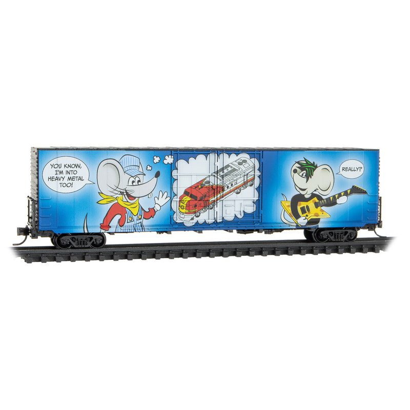 Micro-Trains 102 00 843 60' Box Car, Excess Height, Double Plug Doors, Rivet Side, Micro-Mouse Father's Day, N Scale