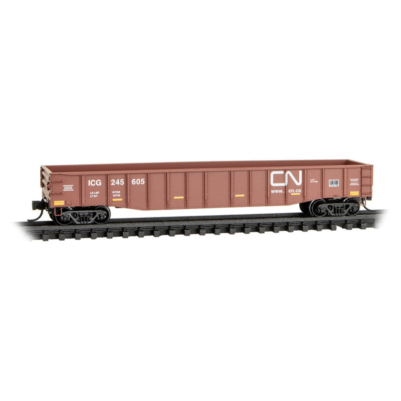 Micro-Trains 105 00 631 50' Steel Side, 14 Panel, Fixed End Gondola, Fishbelly Sides, Canadian nAtional