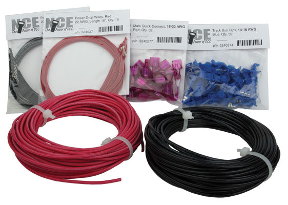 NCE 268 DCC Layout Wiring Kit -- DCC Main Bus 50' 15.2m, Feeders, Connectors & Wire Taps