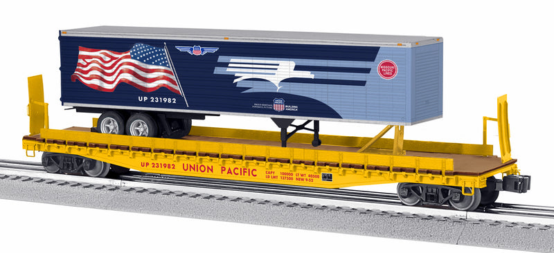 Lionel O 2326040 TOFC Flat Car, Union Pacific with MP Heritage Trailer