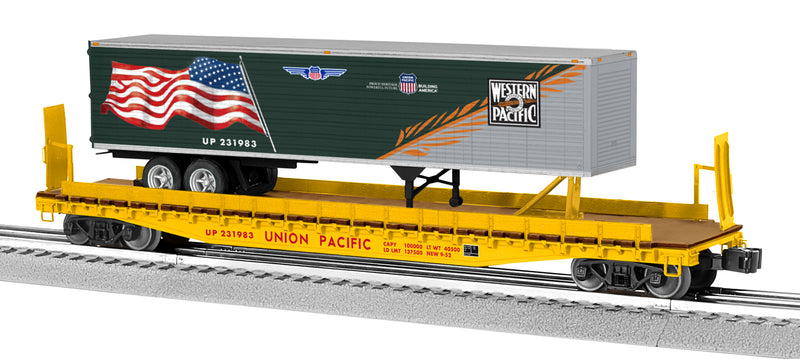 Lionel O 2326060 TOFC Flat Car, Union Pacific with WP Heritage Trailer