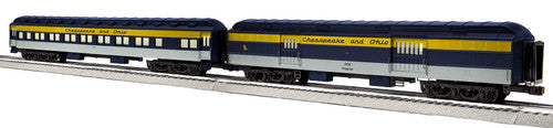 Lionel O 2327010 18" Passenger Car Pack A, Chesapeake and Ohio