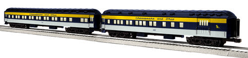 Lionel O 2327020 18" Passenger Car Pack B, Chesapeake and Ohio