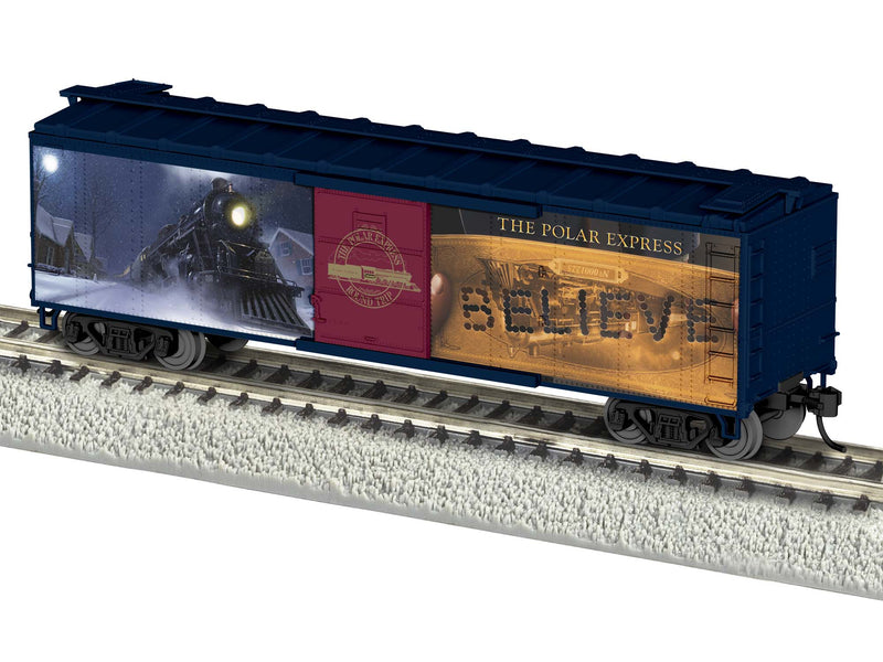 PREORDER Lionel 2354030 HO 40' Steel Boxcar - Ready to Run -- Polar Express (blue, red, black)