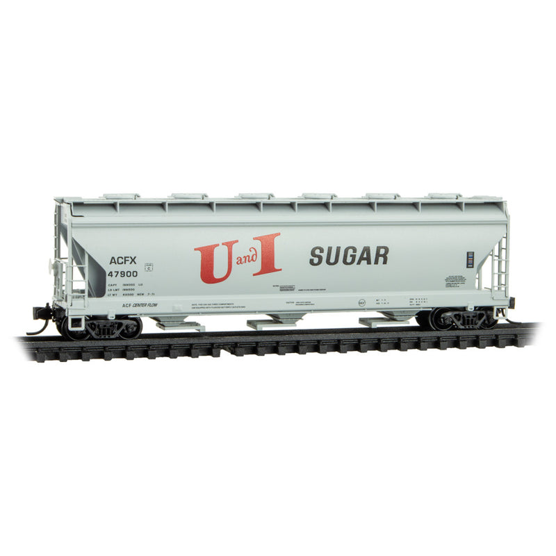 Micro-Trains 093 00 200 3-Bay Covered Hopper, w/ Round Hatches (ACF), Utah-Idaho Sugar