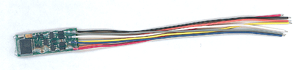 NCE Decoders -- N14SR - Generic, Narrow, Thin, 1 Amp 4 Function, 4" Wire Harness, N Scale