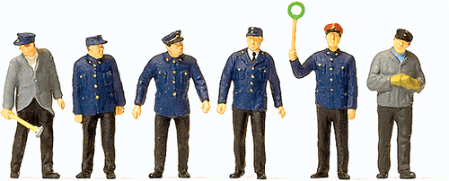 Preiser 10584 German (DB) Railroad Personnel (6-pack) Early Era III