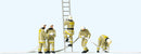 Preiser HO 10771 Modern Firemen Working with Accessories, Beige Uniforms (5-pack)