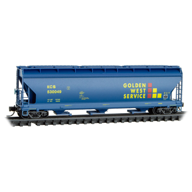 Micro-Trains 094 00 870 3-Bay Covered Hopper, w/ Elongated Hatches (ACF), Kansas City Southern