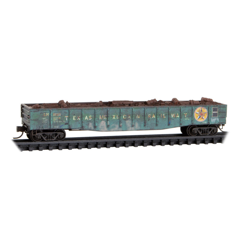 Micro-Trains 105 44 056 50' Steel Side, 14 Panel, Fixed End Gondola, Fishbelly Sides, Texas Mexican