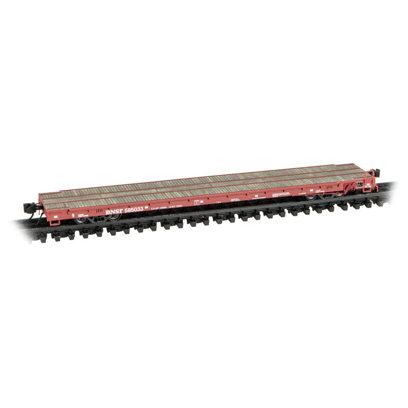 Micro-Trains N 134 00 021 60Â’ Wood Deck Modern Flat Car, Burlington Northern Santa Fe Rd