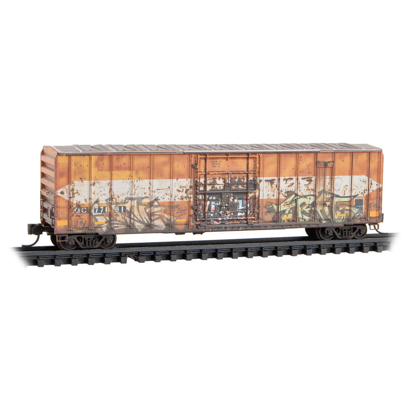 Micro-Trains N 02744540 Weathered ?50' Rib Side Box Car, Quebec Central Ex-Per Diem