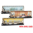 Micro-Trains N 983 05 083 3-Bay Weathered Covered Hoppers, First Union Rail Leasing (3-Pack)