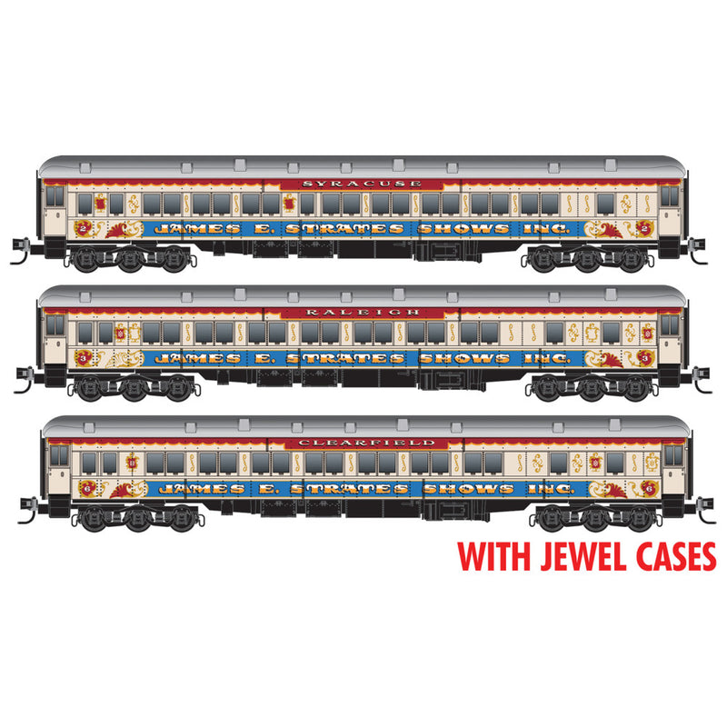 PREORDER Micro-Trains N 983 02 266 Heavyweight Sleeper 3-Pack, James E. Strates Shows