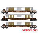 PREORDER Micro-Trains N 983 02 267 50' Flat Cars New York Central with SW9 Frames 3-Pack | 70.51