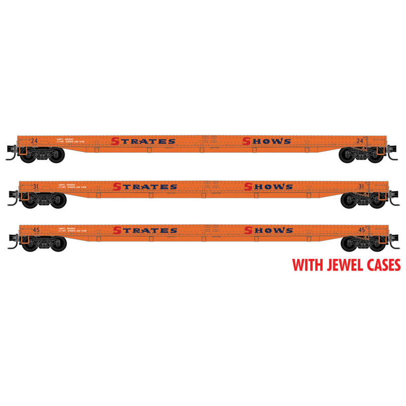 PREORDER Micro-Trains N 983 02 269 70' Warren Circus Flat Cars Strates Shows Flat Car 3-Pack | 62.21