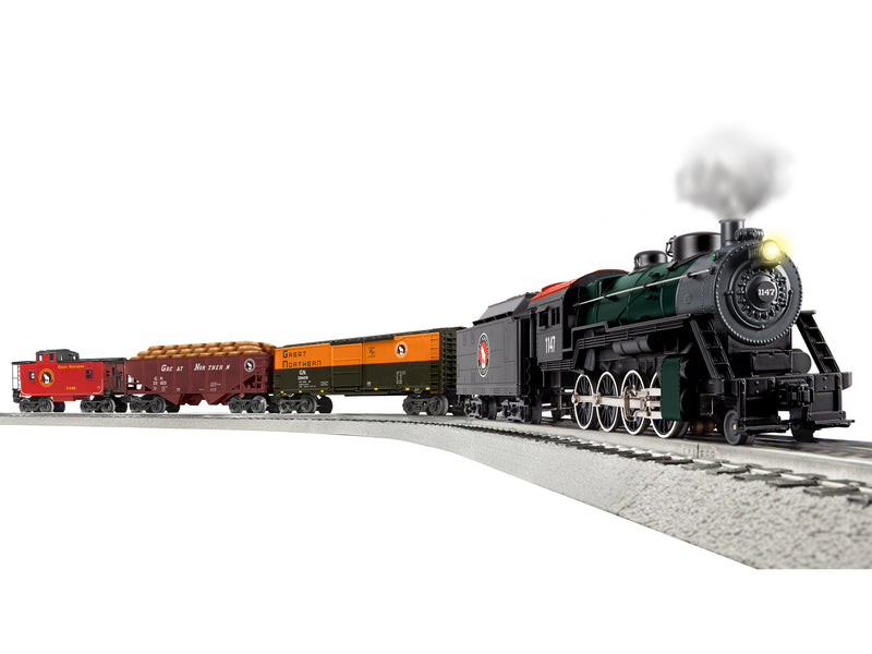 PREORDER Lionel 2423020 O Great Northern 2-8-0 Train Set - 3-Rail - Sound & Control - LionChief - GN 2-8-0, 3 Cars, O-36 FasTrack(R) Oval, Power Pack, Remote Controller
