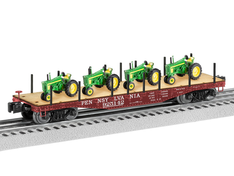 PREORDER Lionel 2426150 O 40' Flatcar with Tractor Load - 3-Rail - Ready to Run - Pennsylvania Railroad