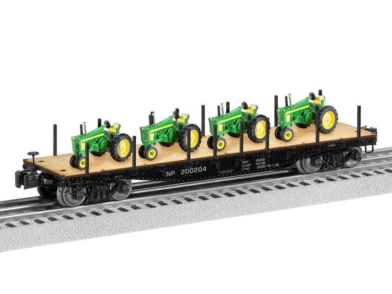 PREORDER Lionel 2426160 O 40' Flatcar with Tractor Load - 3-Rail - Ready to Run - Northern Pacific