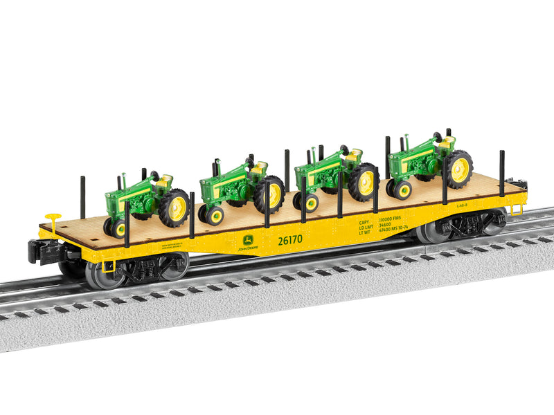 PREORDER Lionel 2426170 O 40' Flatcar with Tractor Load - 3-Rail - Ready to Run - John Deere