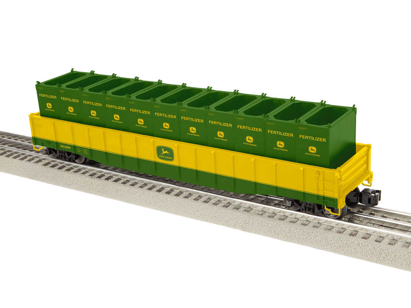 PREORDER Lionel 2426280 O PS5 Gondola with Container Load - 3-Rail - Ready to Run - John Deere