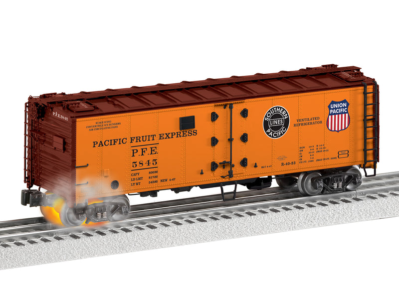 PREORDER Lionel 2426350 O Steel Reefer with Hotbox Effects - 3-Rail - Ready to Run - Pacific Fruit Express