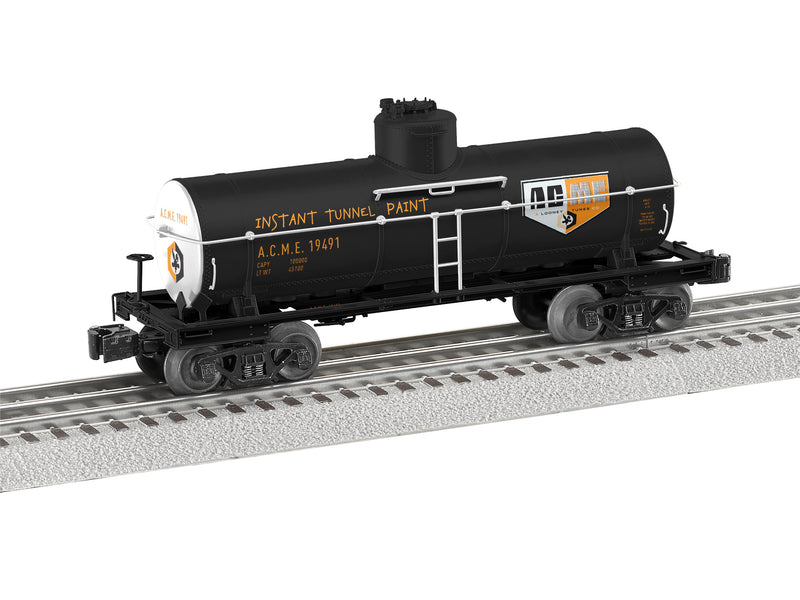 PREORDER Lionel 2426540 O 8,000-Gallon Tank Car - 3-Rail - Ready to Run - ACME Looney Tunes (black, orange, white)