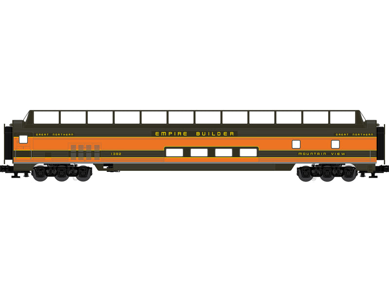 PREORDER Lionel 2427120 O 21" Smooth-Side Full-Length Dome - 3-Rail - Ready to Run - Great Northern Mountain View (Empire Builder. Omaha Orange, Pullman Green, y