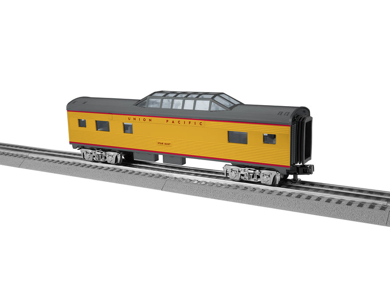 PREORDER Lionel 2427870 O 13" Streamlined Vista Dome - 3-Rail - Ready to Run - Union Pacific "Star Dust" (Armour Yellow, gray, red)