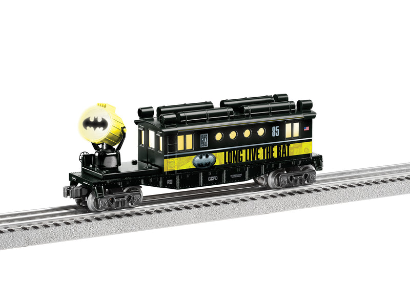 PREORDER Lionel 2428060 O Bat Signal Caboose w/Floodlight - 3-Rail - Ready to Run - Batman 85th Anniversary (black, yellow)