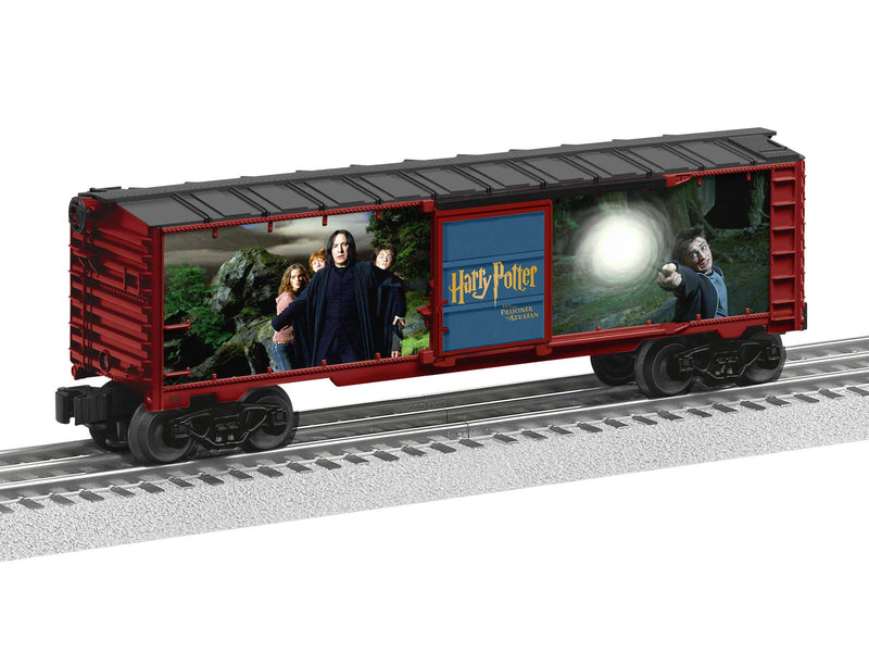 PREORDER Lionel 2428130 O Steel Boxcar - 3-Rail - Ready to Run - Harry Potter and the Prisoner of Azkaban (red, black)