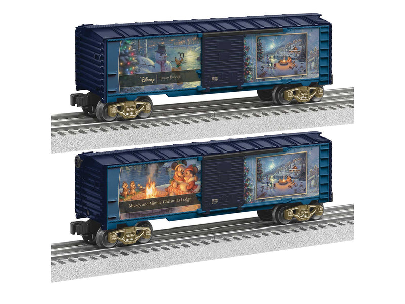 Lionel O 2428160 Disney Mickey & Minnie Christmas Lodge Box Car, Thomas Kinkade