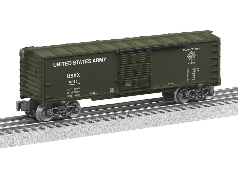 PREORDER Lionel 2428250 O Steel Boxcar - 3-Rail - Ready to Run - U.S. Army