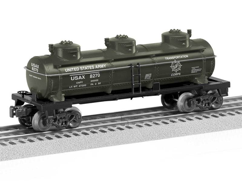 PREORDER Lionel 2428270 O 3-Dome Tank Car - 3-Rail - Ready to Run - U.S. Army