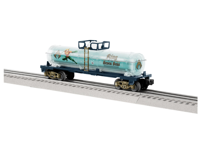 PREORDER Lionel 2428280 O Tank Car - 3-Rail - Ready to Run - Aquaman Seven Seas (translucent, blue, gold)