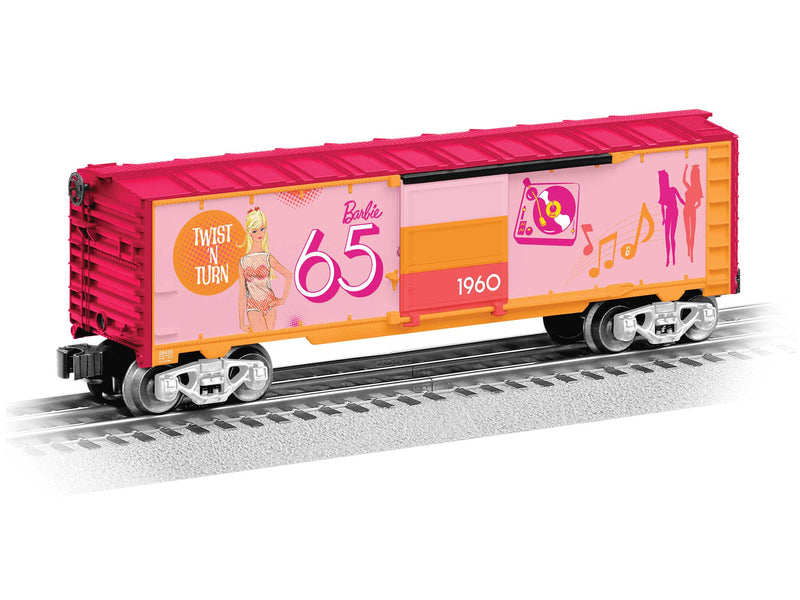 PREORDER Lionel 2428430 O Steel Boxcar - 3-Rail - Ready to Run - Barbie 1960 (65th Anniversary, pink, red)