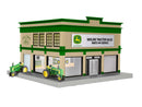 PREORDER Lionel 2429010 O John Deere Showroom with 2 Tractors & Interior Lights - Assembled - 9-3/8 x 9-3/8 x 6-3/8"  23.8 x 23.8 x 16.2cm