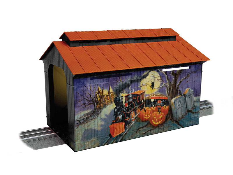 PREORDER Lionel 2429070 O Wood Covered Bridge - Angela Trotta Thomas Halloween - Kit - 12 x 7-1/4 x 8"