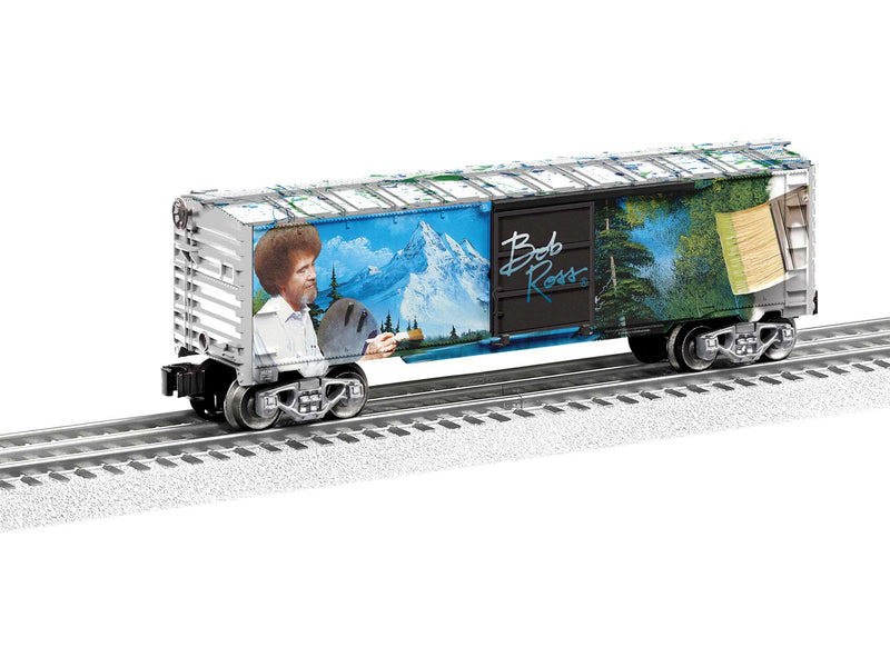 PREORDER Lionel 2438230 O Steel Boxcar - 3-Rail - Ready to Run - Bob Ross Commemorative (blue, green, silver)