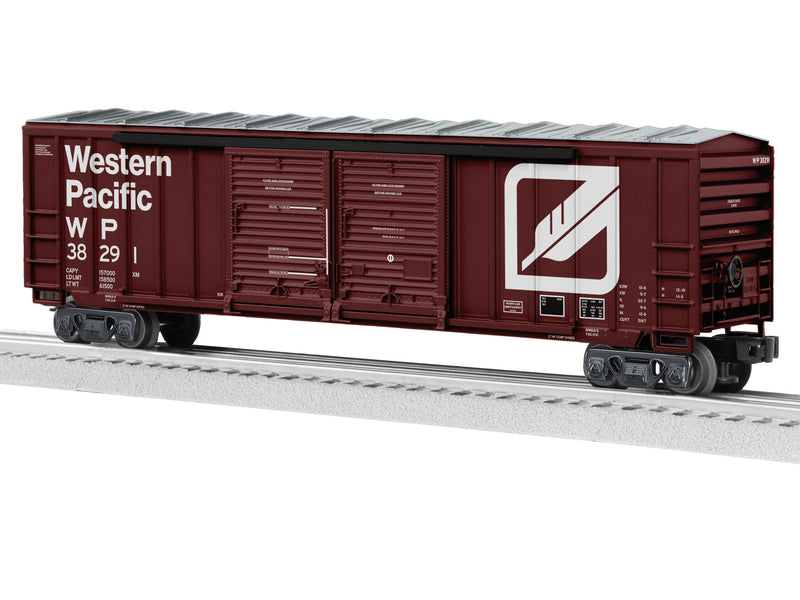 PREORDER Lionel 2443031 O 50' Double-Door Rib-Side Boxcar - Standard O 3-Rail - Ready to Run - Western Pacific