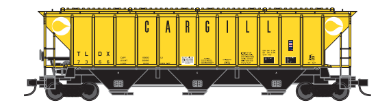 Trainworx 24455-04 Pullman Standard PS2CD 4427 cu. ft. High side covered hopper, Cargill - Car