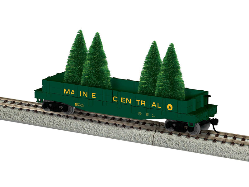 PREORDER Lionel 2454090 HO 40' Flatcar w/Wood Sides (Gondola) & Tree Load - Ready to Run - Maine Central