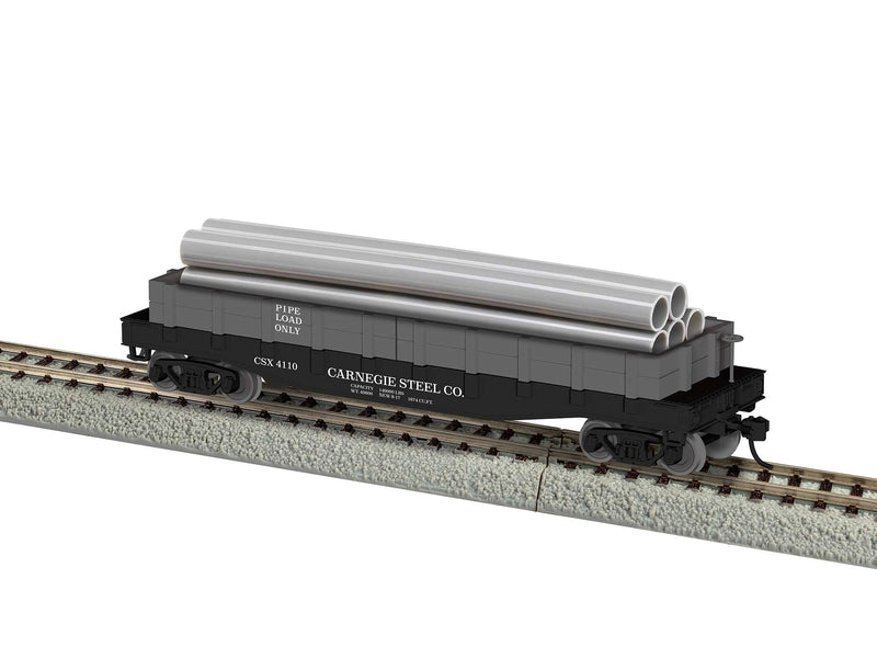 PREORDER Lionel 2454110 HO 40' Flatcar w/Wood Sides (Gondola) & Pipe Load - Ready to Run - Carnegie Steel