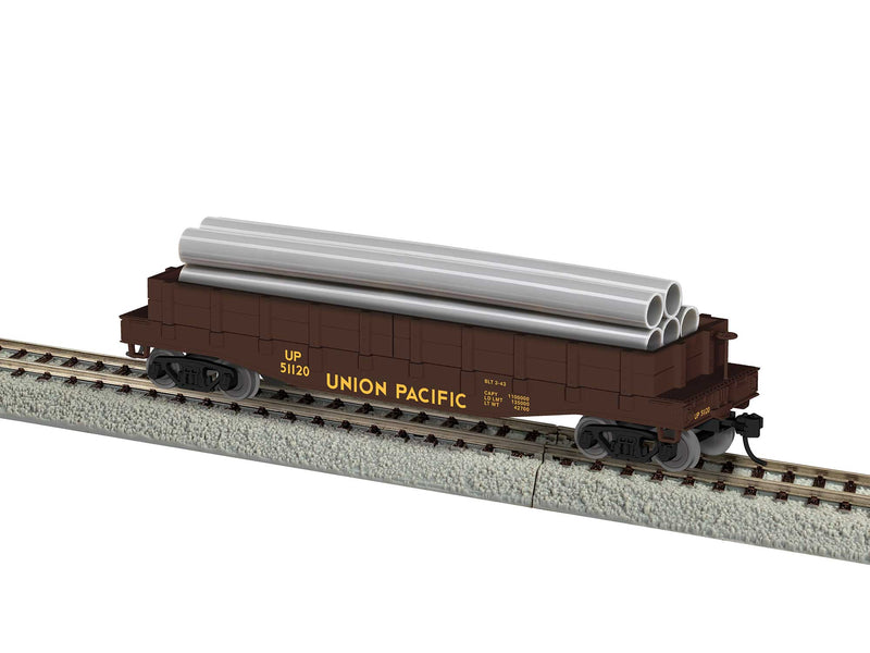 PREORDER Lionel 2454120 HO 40' Flatcar w/Wood Sides (Gondola) & Pipe Load - Ready to Run - Union Pacific