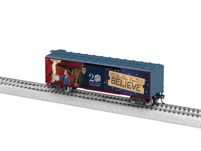 PREORDER Lionel 2454480 HO 40' Boxcar with Sound - Ready to Run - The Polar Express(TM) (20th Anniversary, blue, red, gold)