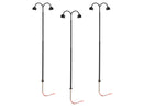 PREORDER Lionel 2456010 HO Double-Arm Warm White LED Street Light/Lamp 3-Pack - Black Mast 4" 10.2cm Tall
