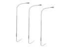 PREORDER Lionel 2456123 HO Single-Arm Cobra-Head Warm White LED Street Light/Lamp 3-Pack - Gray Mast 4" 10.2cm Tall