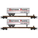 Micro-Trains 983 02 279 N 57' Converted TOFC Flatcars with Southern Pacific Trailers (2-Pack), Southern Pacific | 85.46